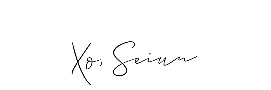 This is the best signature style for the Xo, Seiun name. Also you like these signature font (Allison_Script). Mix name signature. Xo, Seiun signature style 2 images and pictures png