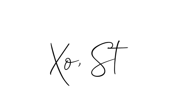 Also You can easily find your signature by using the search form. We will create Xo, St name handwritten signature images for you free of cost using Allison_Script sign style. Xo, St signature style 2 images and pictures png