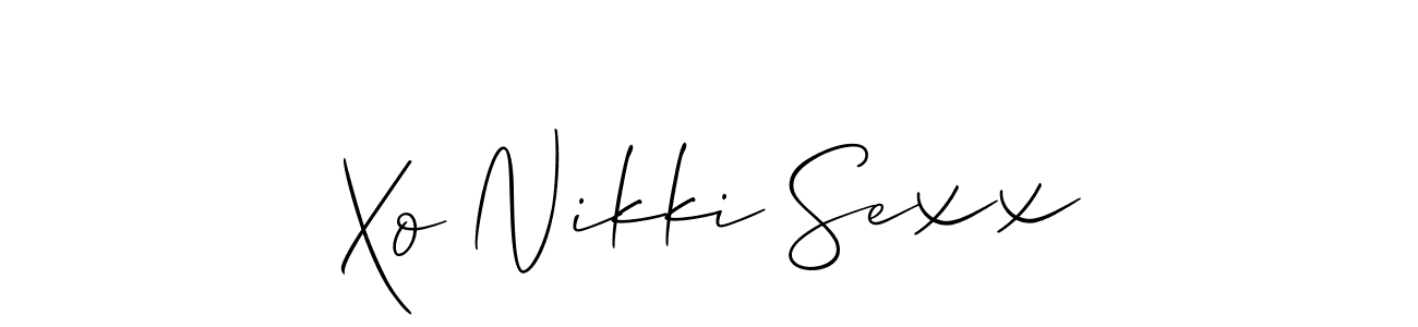 Make a beautiful signature design for name Xo Nikki Sexx. With this signature (Allison_Script) style, you can create a handwritten signature for free. Xo Nikki Sexx signature style 2 images and pictures png