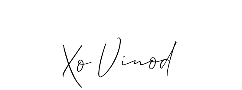 How to make Xo Vinod signature? Allison_Script is a professional autograph style. Create handwritten signature for Xo Vinod name. Xo Vinod signature style 2 images and pictures png