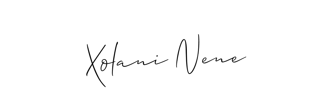 Xolani Nene stylish signature style. Best Handwritten Sign (Allison_Script) for my name. Handwritten Signature Collection Ideas for my name Xolani Nene. Xolani Nene signature style 2 images and pictures png