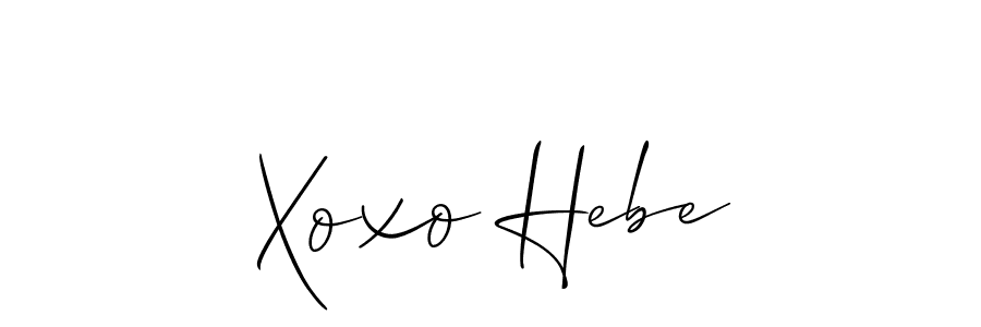 How to make Xoxo Hebe name signature. Use Allison_Script style for creating short signs online. This is the latest handwritten sign. Xoxo Hebe signature style 2 images and pictures png