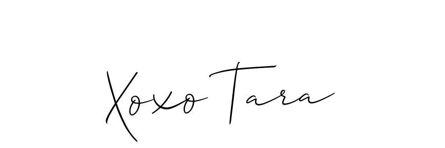 The best way (Allison_Script) to make a short signature is to pick only two or three words in your name. The name Xoxo Tara include a total of six letters. For converting this name. Xoxo Tara signature style 2 images and pictures png