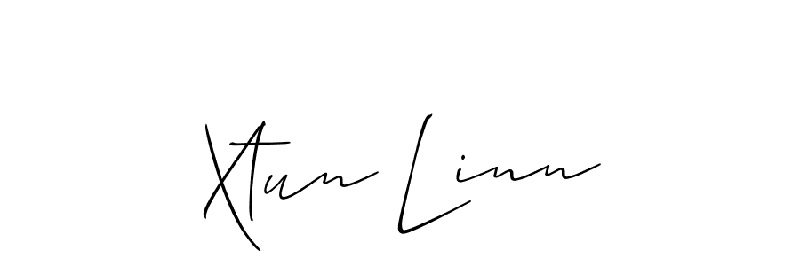 Allison_Script is a professional signature style that is perfect for those who want to add a touch of class to their signature. It is also a great choice for those who want to make their signature more unique. Get Xtun Linn name to fancy signature for free. Xtun Linn signature style 2 images and pictures png