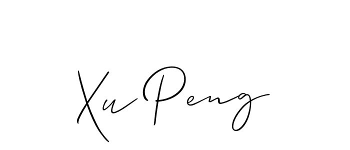 You should practise on your own different ways (Allison_Script) to write your name (Xu Peng) in signature. don't let someone else do it for you. Xu Peng signature style 2 images and pictures png