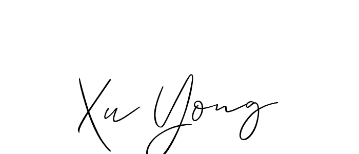 You should practise on your own different ways (Allison_Script) to write your name (Xu Yong) in signature. don't let someone else do it for you. Xu Yong signature style 2 images and pictures png