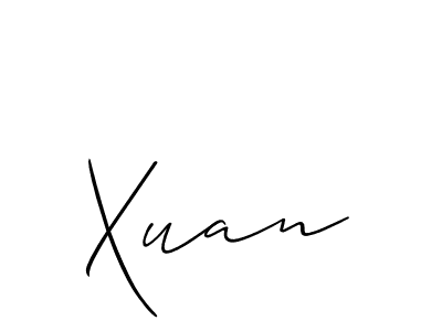 Use a signature maker to create a handwritten signature online. With this signature software, you can design (Allison_Script) your own signature for name Xuan. Xuan signature style 2 images and pictures png