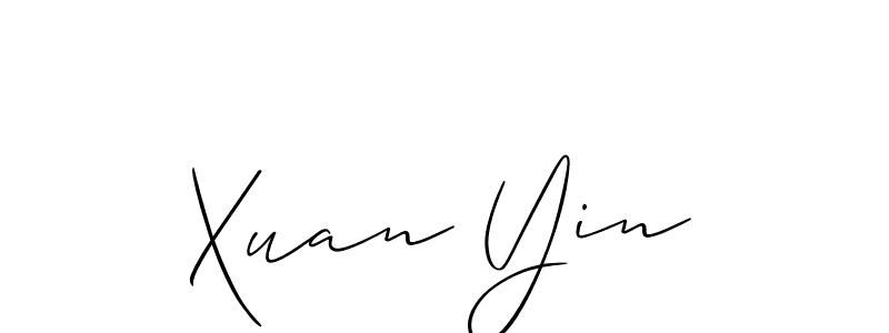You should practise on your own different ways (Allison_Script) to write your name (Xuan Yin) in signature. don't let someone else do it for you. Xuan Yin signature style 2 images and pictures png