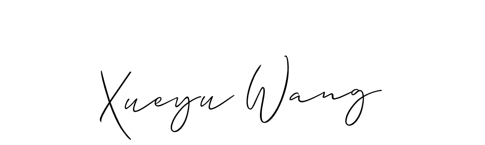 Create a beautiful signature design for name Xueyu Wang. With this signature (Allison_Script) fonts, you can make a handwritten signature for free. Xueyu Wang signature style 2 images and pictures png