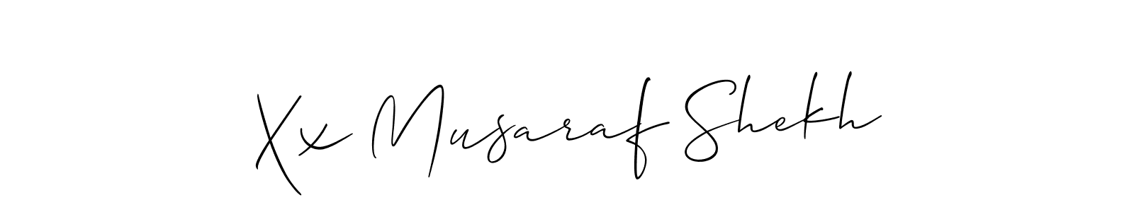 Also You can easily find your signature by using the search form. We will create Xx Musaraf Shekh name handwritten signature images for you free of cost using Allison_Script sign style. Xx Musaraf Shekh signature style 2 images and pictures png