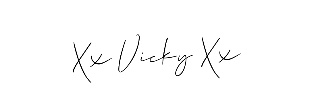 Also You can easily find your signature by using the search form. We will create Xx Vicky Xx name handwritten signature images for you free of cost using Allison_Script sign style. Xx Vicky Xx signature style 2 images and pictures png