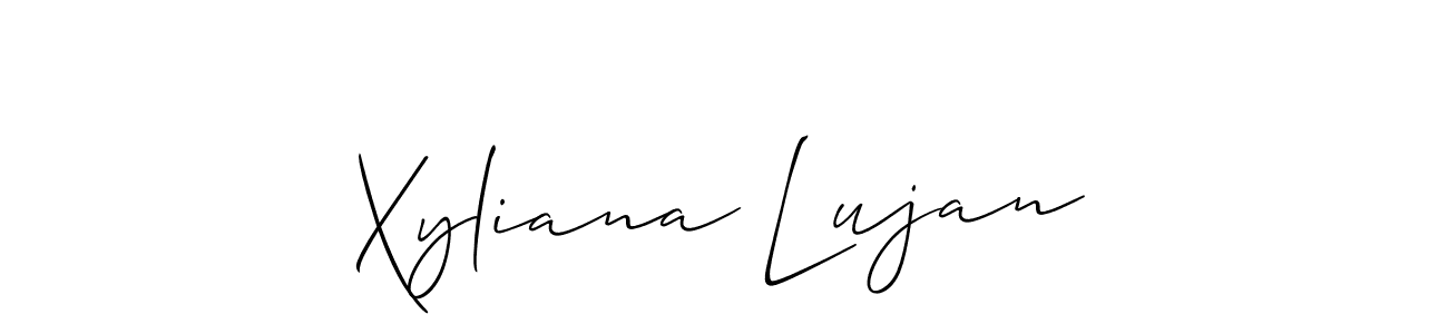 Make a short Xyliana Lujan signature style. Manage your documents anywhere anytime using Allison_Script. Create and add eSignatures, submit forms, share and send files easily. Xyliana Lujan signature style 2 images and pictures png