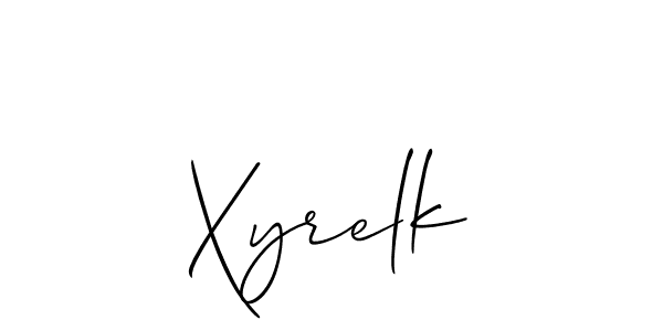 Make a beautiful signature design for name Xyrelk. With this signature (Allison_Script) style, you can create a handwritten signature for free. Xyrelk signature style 2 images and pictures png