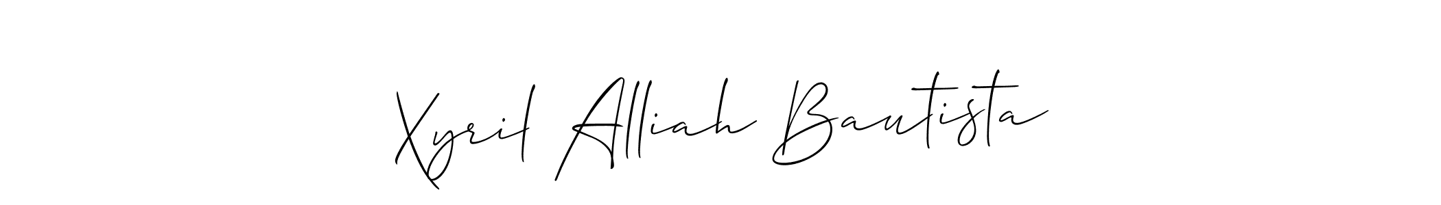 Also You can easily find your signature by using the search form. We will create Xyril Alliah Bautista name handwritten signature images for you free of cost using Allison_Script sign style. Xyril Alliah Bautista signature style 2 images and pictures png
