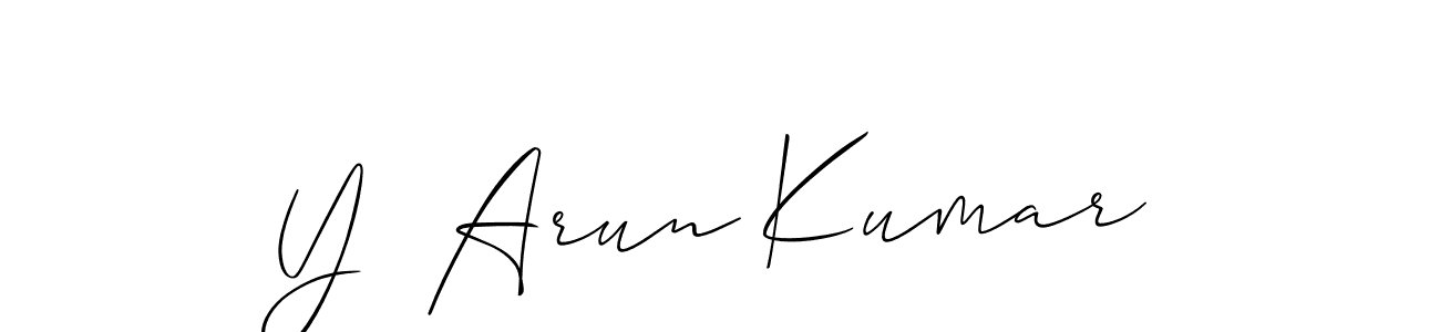 Make a short Y  Arun Kumar signature style. Manage your documents anywhere anytime using Allison_Script. Create and add eSignatures, submit forms, share and send files easily. Y  Arun Kumar signature style 2 images and pictures png