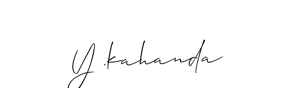 Allison_Script is a professional signature style that is perfect for those who want to add a touch of class to their signature. It is also a great choice for those who want to make their signature more unique. Get Y .kahanda name to fancy signature for free. Y .kahanda signature style 2 images and pictures png