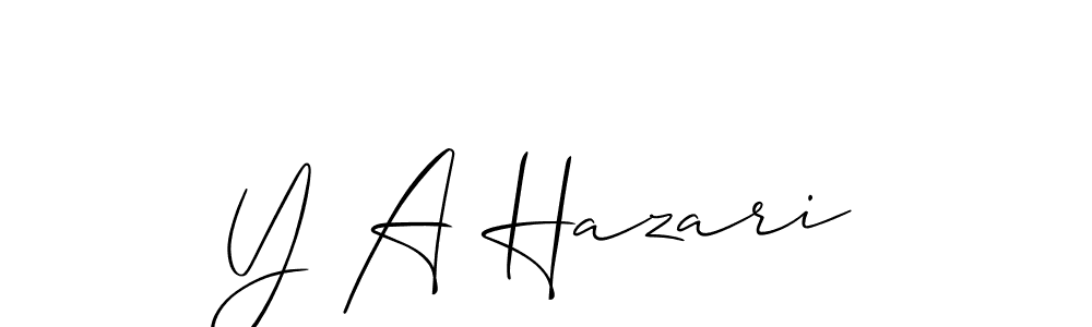 How to make Y A Hazari signature? Allison_Script is a professional autograph style. Create handwritten signature for Y A Hazari name. Y A Hazari signature style 2 images and pictures png