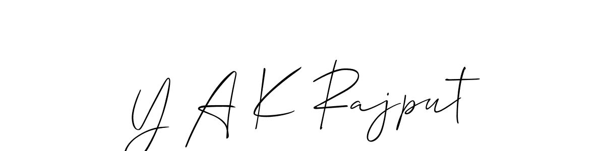 Create a beautiful signature design for name Y A K Rajput. With this signature (Allison_Script) fonts, you can make a handwritten signature for free. Y A K Rajput signature style 2 images and pictures png