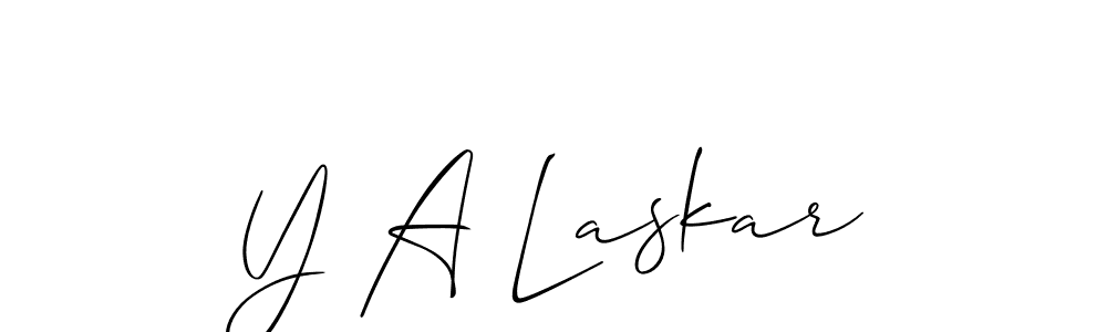Make a beautiful signature design for name Y A Laskar. With this signature (Allison_Script) style, you can create a handwritten signature for free. Y A Laskar signature style 2 images and pictures png