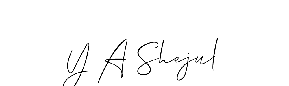 You should practise on your own different ways (Allison_Script) to write your name (Y A Shejul) in signature. don't let someone else do it for you. Y A Shejul signature style 2 images and pictures png