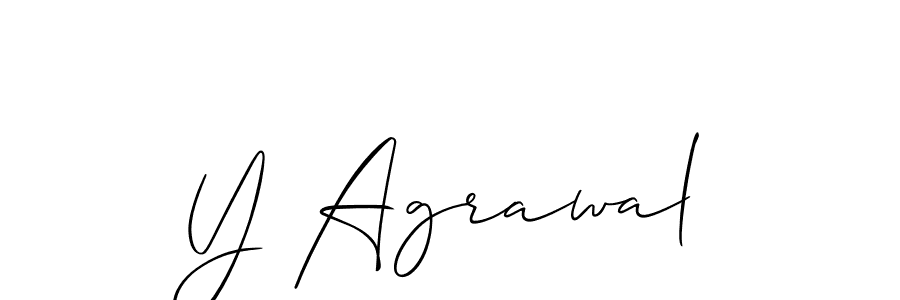 It looks lik you need a new signature style for name Y Agrawal. Design unique handwritten (Allison_Script) signature with our free signature maker in just a few clicks. Y Agrawal signature style 2 images and pictures png