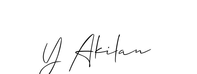 How to make Y Akilan signature? Allison_Script is a professional autograph style. Create handwritten signature for Y Akilan name. Y Akilan signature style 2 images and pictures png