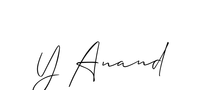 Make a beautiful signature design for name Y Anand. With this signature (Allison_Script) style, you can create a handwritten signature for free. Y Anand signature style 2 images and pictures png