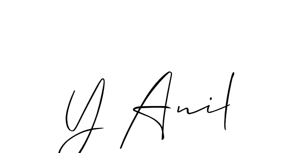 The best way (Allison_Script) to make a short signature is to pick only two or three words in your name. The name Y Anil include a total of six letters. For converting this name. Y Anil signature style 2 images and pictures png
