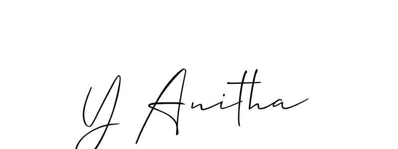 Also we have Y Anitha name is the best signature style. Create professional handwritten signature collection using Allison_Script autograph style. Y Anitha signature style 2 images and pictures png