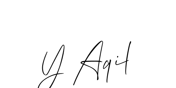 How to Draw Y Aqil signature style? Allison_Script is a latest design signature styles for name Y Aqil. Y Aqil signature style 2 images and pictures png
