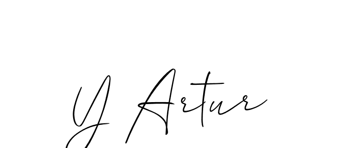 How to make Y Artur name signature. Use Allison_Script style for creating short signs online. This is the latest handwritten sign. Y Artur signature style 2 images and pictures png