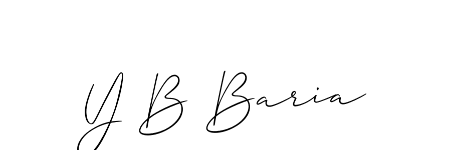 Create a beautiful signature design for name Y B Baria. With this signature (Allison_Script) fonts, you can make a handwritten signature for free. Y B Baria signature style 2 images and pictures png