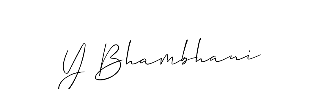 Y Bhambhani stylish signature style. Best Handwritten Sign (Allison_Script) for my name. Handwritten Signature Collection Ideas for my name Y Bhambhani. Y Bhambhani signature style 2 images and pictures png