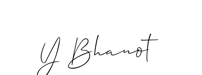 Make a beautiful signature design for name Y Bhanot. With this signature (Allison_Script) style, you can create a handwritten signature for free. Y Bhanot signature style 2 images and pictures png