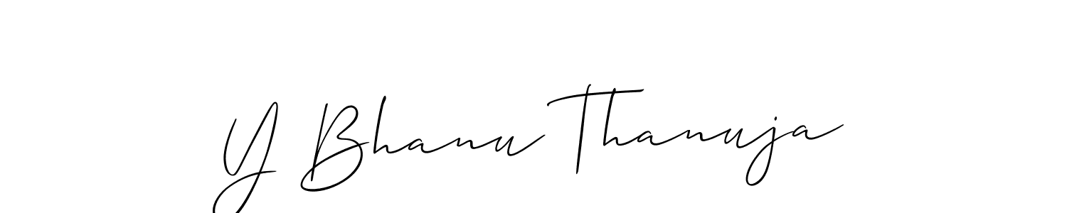 How to make Y Bhanu Thanuja signature? Allison_Script is a professional autograph style. Create handwritten signature for Y Bhanu Thanuja name. Y Bhanu Thanuja signature style 2 images and pictures png