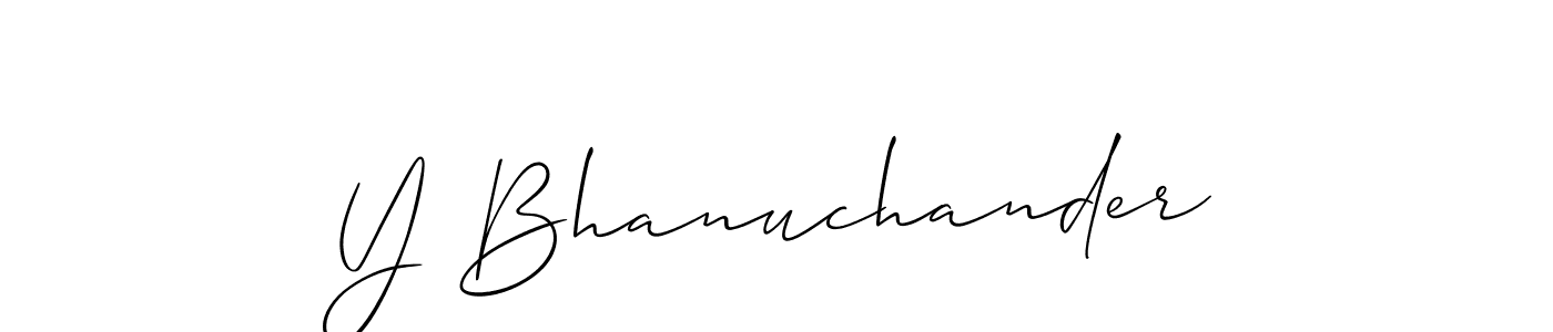 Allison_Script is a professional signature style that is perfect for those who want to add a touch of class to their signature. It is also a great choice for those who want to make their signature more unique. Get Y Bhanuchander name to fancy signature for free. Y Bhanuchander signature style 2 images and pictures png