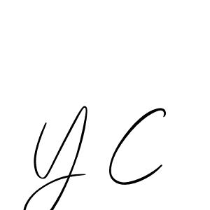 Make a beautiful signature design for name Y C. With this signature (Allison_Script) style, you can create a handwritten signature for free. Y C signature style 2 images and pictures png