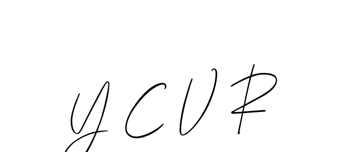 You should practise on your own different ways (Allison_Script) to write your name (Y C V R) in signature. don't let someone else do it for you. Y C V R signature style 2 images and pictures png