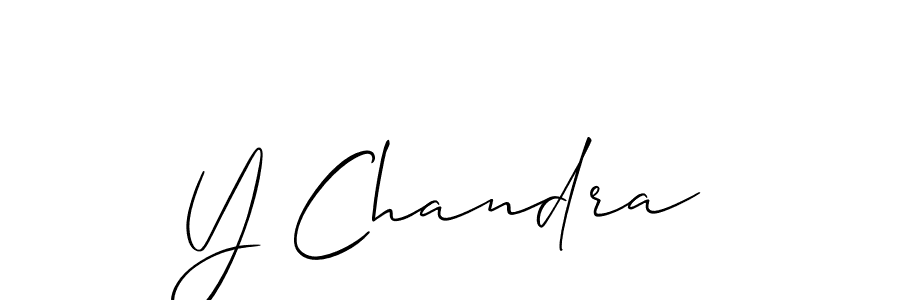 How to make Y Chandra name signature. Use Allison_Script style for creating short signs online. This is the latest handwritten sign. Y Chandra signature style 2 images and pictures png