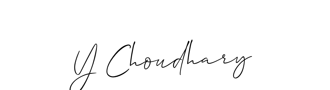 Use a signature maker to create a handwritten signature online. With this signature software, you can design (Allison_Script) your own signature for name Y Choudhary. Y Choudhary signature style 2 images and pictures png