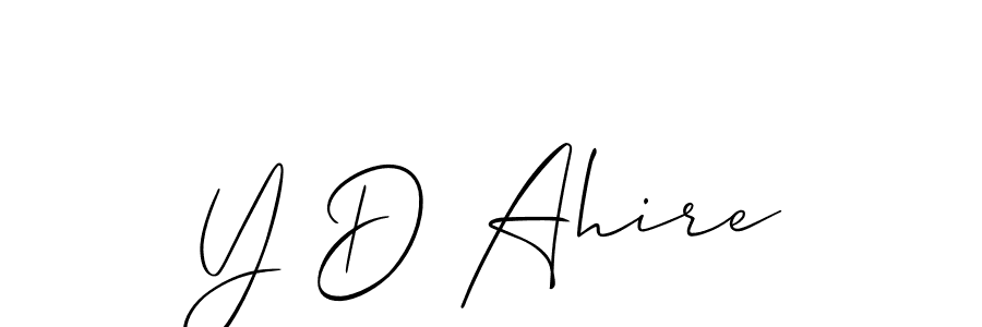 Allison_Script is a professional signature style that is perfect for those who want to add a touch of class to their signature. It is also a great choice for those who want to make their signature more unique. Get Y D Ahire name to fancy signature for free. Y D Ahire signature style 2 images and pictures png
