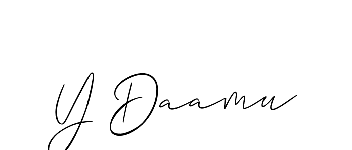 Design your own signature with our free online signature maker. With this signature software, you can create a handwritten (Allison_Script) signature for name Y Daamu. Y Daamu signature style 2 images and pictures png