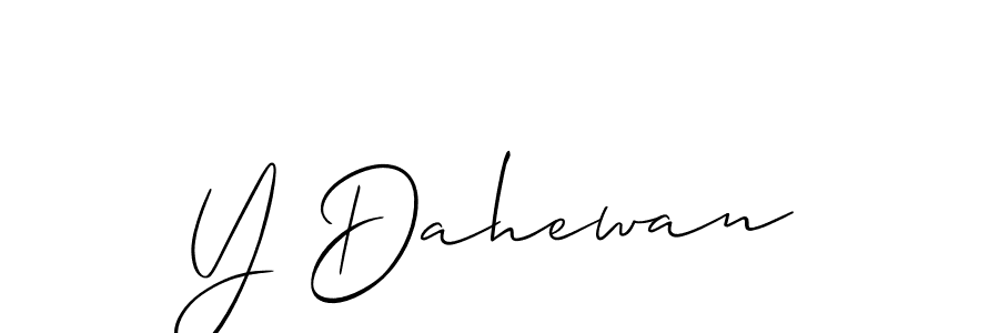 Design your own signature with our free online signature maker. With this signature software, you can create a handwritten (Allison_Script) signature for name Y Dahewan. Y Dahewan signature style 2 images and pictures png