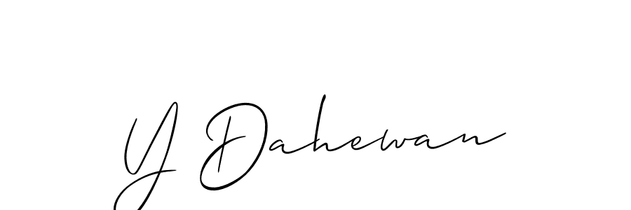 Also we have Y Dahewan name is the best signature style. Create professional handwritten signature collection using Allison_Script autograph style. Y Dahewan signature style 2 images and pictures png