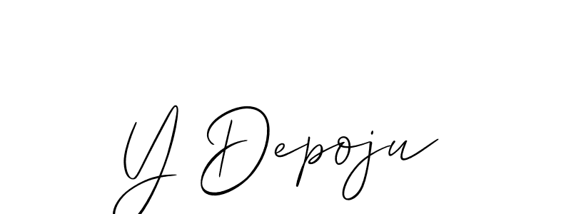 Also You can easily find your signature by using the search form. We will create Y Depoju name handwritten signature images for you free of cost using Allison_Script sign style. Y Depoju signature style 2 images and pictures png