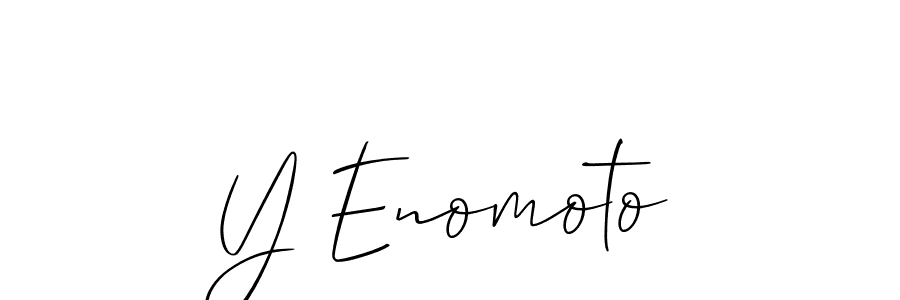 Use a signature maker to create a handwritten signature online. With this signature software, you can design (Allison_Script) your own signature for name Y Enomoto. Y Enomoto signature style 2 images and pictures png