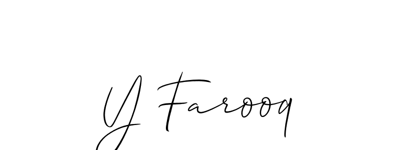 Make a short Y Farooq signature style. Manage your documents anywhere anytime using Allison_Script. Create and add eSignatures, submit forms, share and send files easily. Y Farooq signature style 2 images and pictures png
