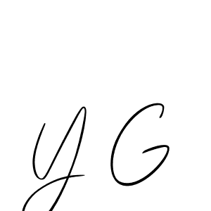 The best way (Allison_Script) to make a short signature is to pick only two or three words in your name. The name Y G include a total of six letters. For converting this name. Y G signature style 2 images and pictures png