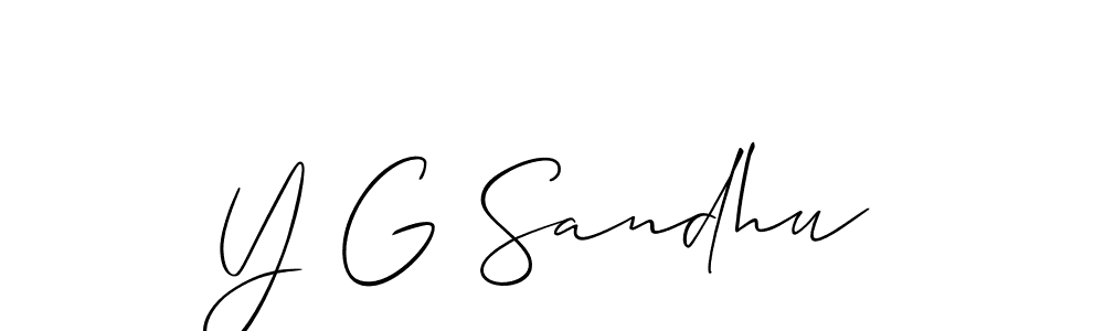 Allison_Script is a professional signature style that is perfect for those who want to add a touch of class to their signature. It is also a great choice for those who want to make their signature more unique. Get Y G Sandhu name to fancy signature for free. Y G Sandhu signature style 2 images and pictures png