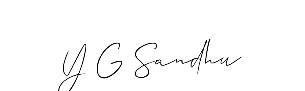 Design your own signature with our free online signature maker. With this signature software, you can create a handwritten (Allison_Script) signature for name Y G Sandhu. Y G Sandhu signature style 2 images and pictures png